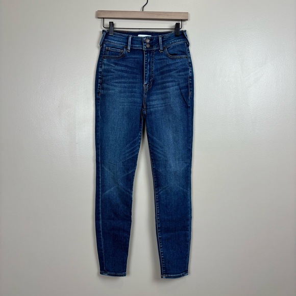 True Religion Jeans Womens 28W Blue Caia High Rise Skinny Whiskered 5 Pocket - Picture 1 of 16